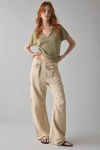 Lioness Miami Vice Linen-cotton Blend Oversized Cargo Pant In Deep Wheat, Women's At Urban Outfitters