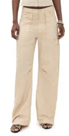 Lioness Miami Vice Linen Pants Deep Wheat In Neutral