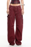 Lioness Miami Lowrise Pocket Detail Wide Leg Jeans