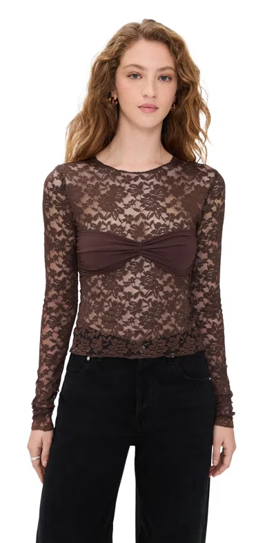 Lioness Midnight Long Sleeve Top Shaved Chocolate In Brown