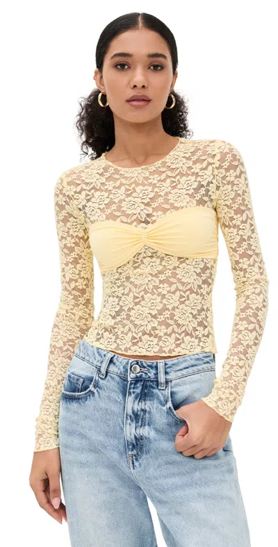 Lioness Midnight Long Sleeve Top Vanilla Custard In Brown