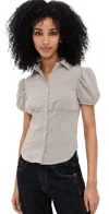 Lioness Mon Cheri Blouse Beige Gingham In Gray