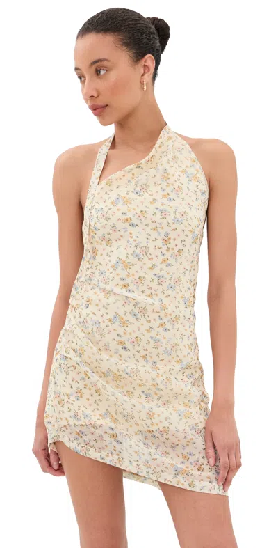 Lioness Moonlight Mini Dress Beige In White