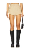 Lioness New York Bubble Hem Shorts In Brown