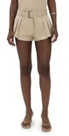 Lioness New York Bubble Hem Shorts In Brown