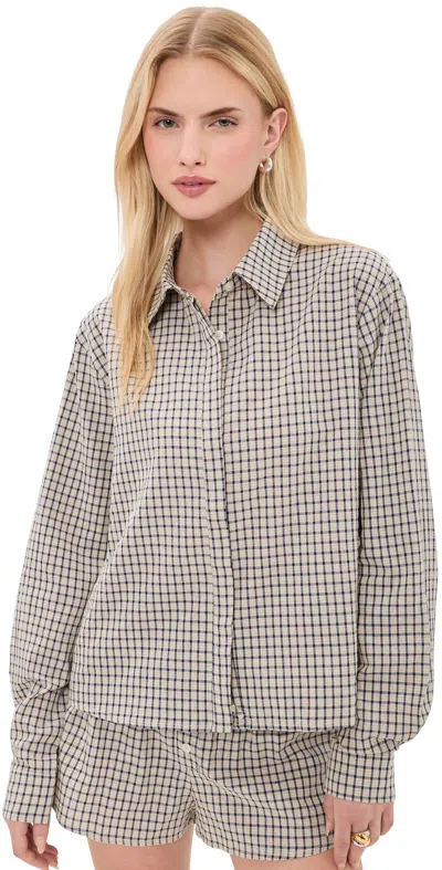 Lioness Nirvana Shirt Vintage Beige Plaid In Brown