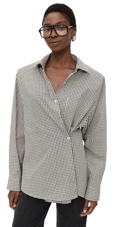 Lioness Notting Hill Shirt Cream Check In Gray