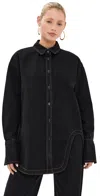 Lioness Off Duty Denim Shirt Onyx Denim In Onyx Denim