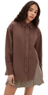 Lioness Off Duty Shirt Chocolate Denim In Chocolate Denim