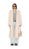 Lioness Olsen Coat In Beige Pinstripe