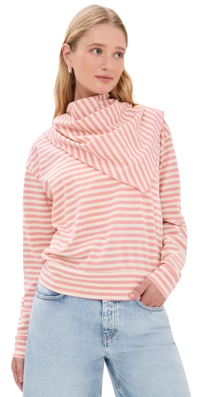 Lioness Olsen Long Sleeve Tee Pink Cream Stripe In Pattern