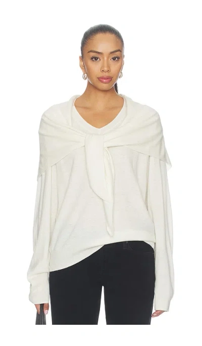 Lioness Olsen V Knit Sweater In White