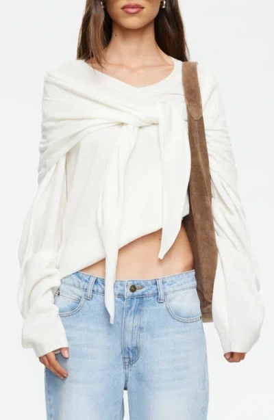 Lioness Olsen Wool Blend Long Sleeve Knit T-shirt In White