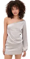 Lioness One Shoulder Mini Dress Silver In Multi