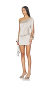 Lioness One Shoulder Mini Dress Silver In Multi