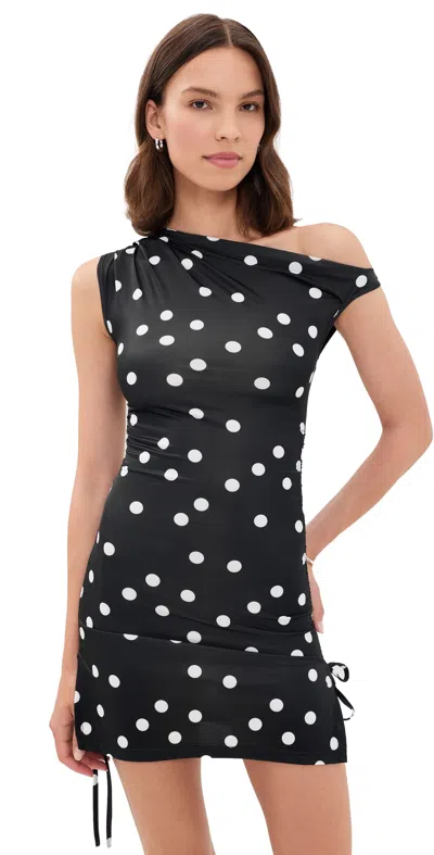 Lioness Original Sin Mini Dress Noir Polka In Black