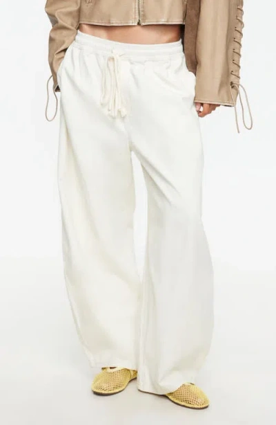 Lioness Out Of Office Cotton Drawstring Pants In White