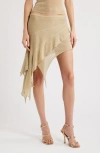 Lioness Palisade Layered Asymmetric Miniskirt In Gray