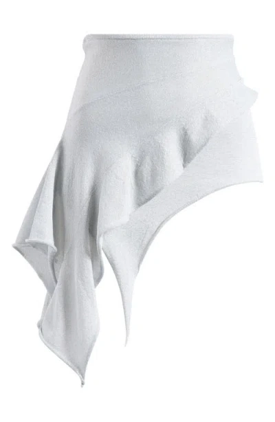 Lioness Palisade Layered Asymmetric Miniskirt In Silver