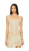 Lioness Palisades Halter Top In Metallic Gold