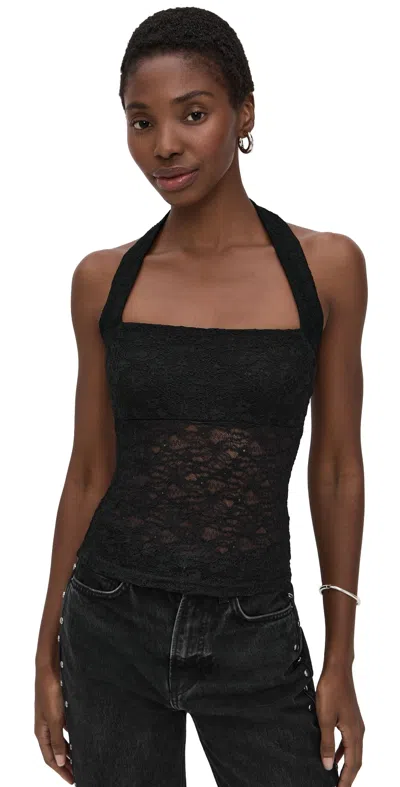 Lioness Palisades Lace Halter Top In Black