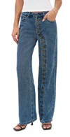 Lioness Penny Jeans Denim Blue In Animal Print