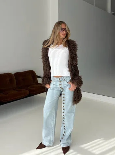 Lioness Penny Mid Rise Straight Leg Jeans In Blue