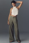 Lioness Petite La Quinta Linen Blend Pleated Pants