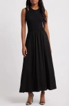 Lioness Pirouette Sleeveless Maxi Dress In Onyx