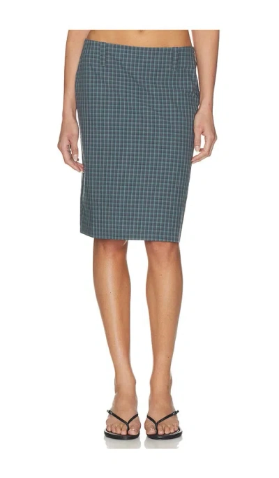 Lioness Play On Midi Skirt Navy In Animal Print