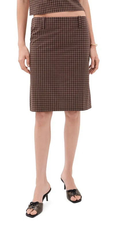Lioness Play On Midi Skirt Chocolate