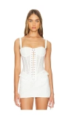 Lioness Prophecy Tie Up Corset In White