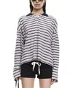 Lioness Rebels Stripe Long Sleeve Oversize Polo In Multi