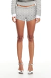 Lioness Reborn Cable Knit Shorts In Cloud