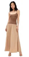 Lioness Renissance Mixed Media Maxi Dress In Brown