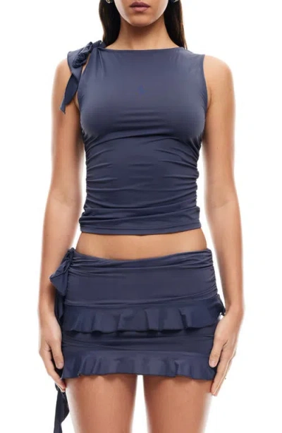 Lioness Rendezvous Sleeveless Ruffle Top In Mineral