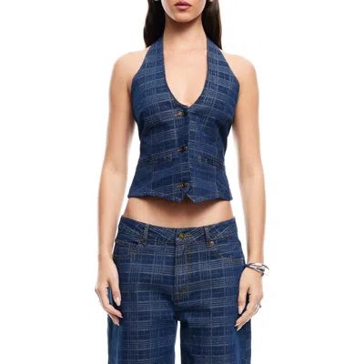Lioness Renewal Crop Denim Halter Top