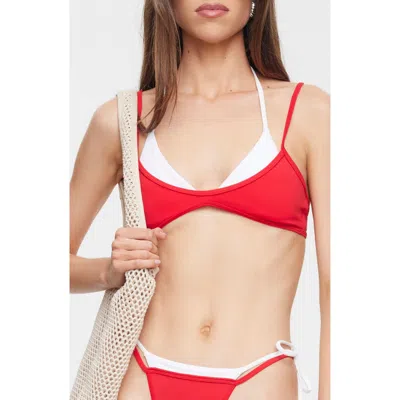 Lioness Rhode Bikini Top In Red