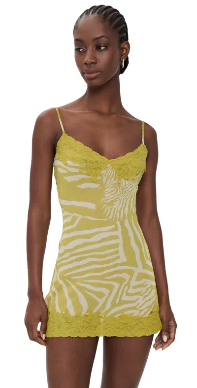Lioness Rhode Mini Dress Chartreuse In Gold