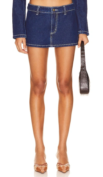 Lioness Rhode Mini Skirt In Blue Denim