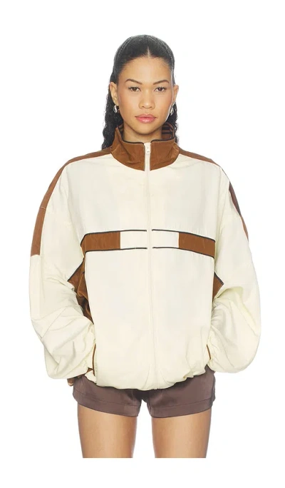 Lioness Rhode Funnel Neck Windbreaker Jacket In White