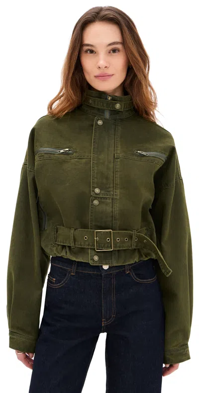 Lioness Rinata Cotton Blend Jacket In Green