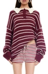 Lioness Rising Sun Stripe Polo Sweater In Multi