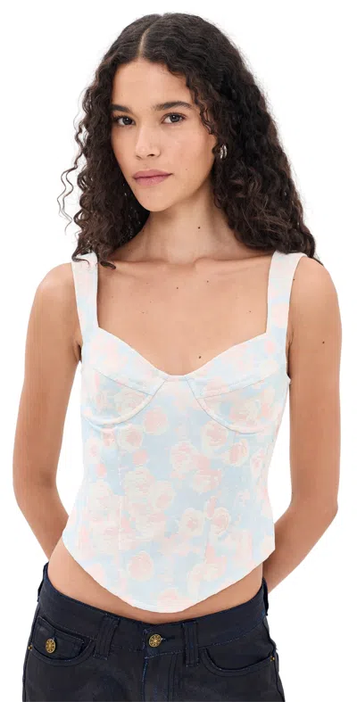 Lioness Roma Corset Soft Blue In White