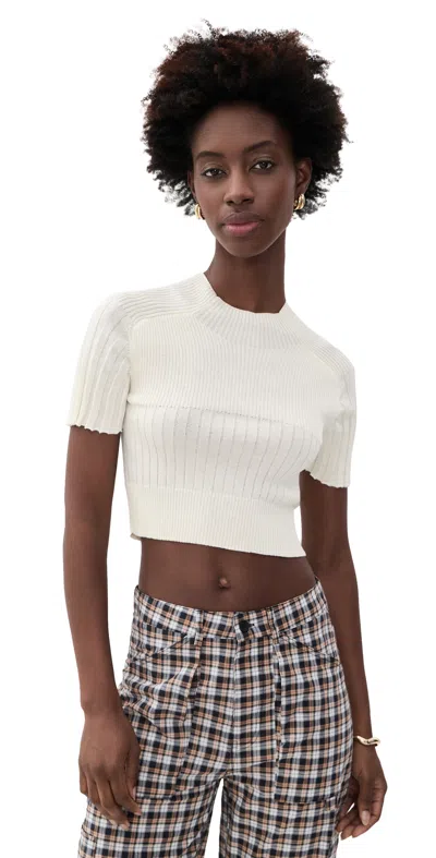 Lioness Roma Knit Top Cream In White