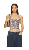 Lioness Rouje Halter Top In Leopard Fade
