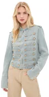 Lioness Rush Hour Napoleon Button Detail Military Jacket In Blue