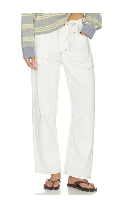 Lioness Rush Hour Straight Leg Tie Detail Jeans In White