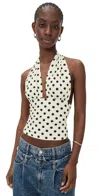 Lioness Safari Halter Top Moonlight Polka In Gray