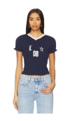 Shop Lioness Scrunched Spectate Top In Indigo